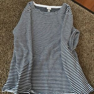 A new day black and white striped long sleeve shirt